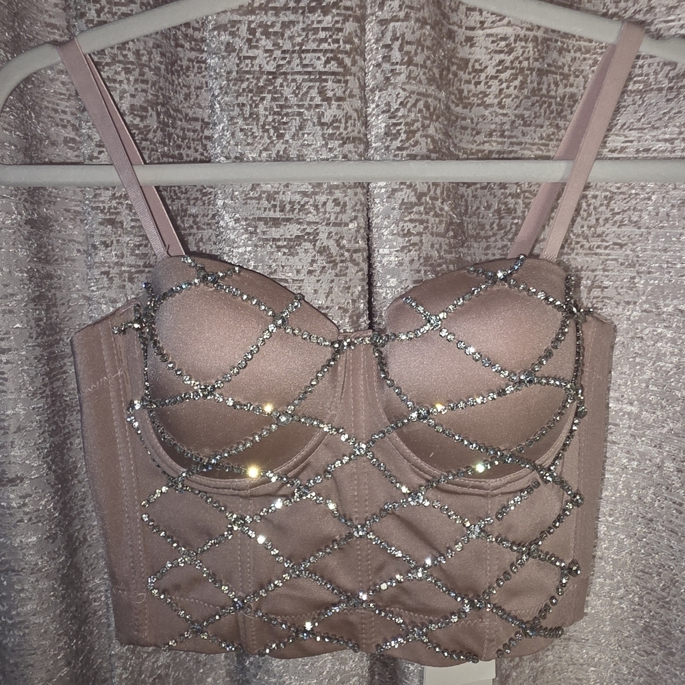 Glamorous Pink Rhinestone Bustier - Picture 5 of 8